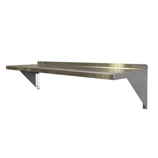 Prairie View Industries Prairie View WS1296SS Stainless Steel Wall Mount Shelf - 12 x 12 x 96 in. WS1296SS